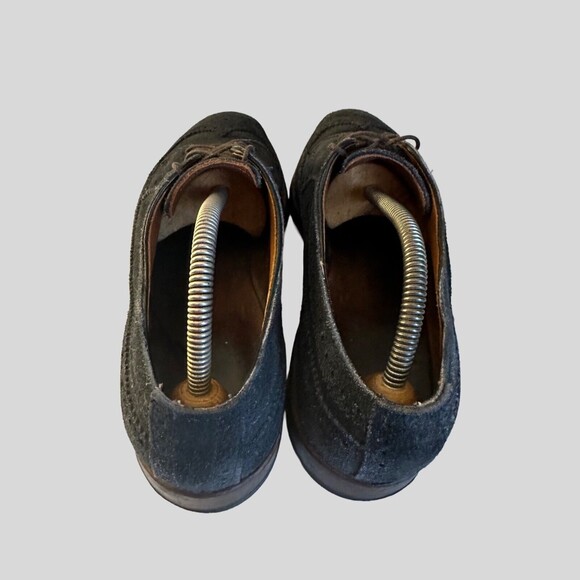 Allen Edmonds McGregor Wingtip 9.5 D Black Suede model 4559  Vibram Soles Read - Picture 4 of 13